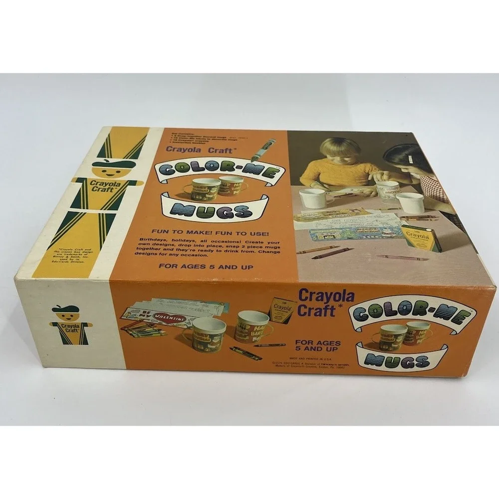 Vintage Crayola Craft Color Me Mugs Children's Craft Kit Never Used